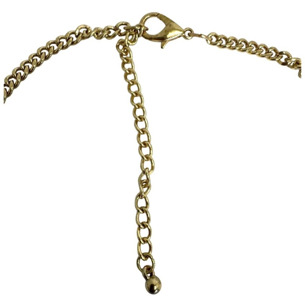 Vintage Gold Tone Fringe Necklace & Earring Set - Picture 4 of 7